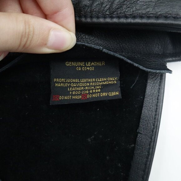 Harley Davidson Leather Motorcycle Chaps Men M Black Edgy Grunge Riding Alt Punk - Picture 4 of 16